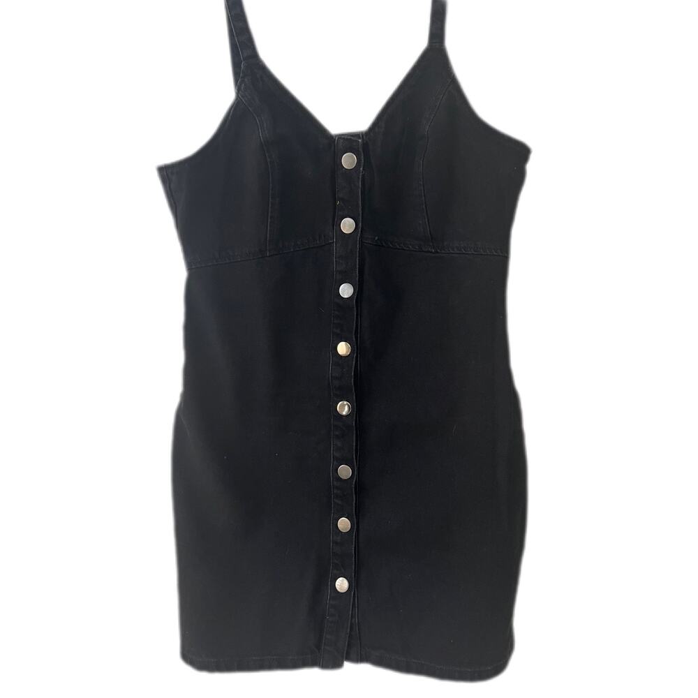Topshop black denim dress